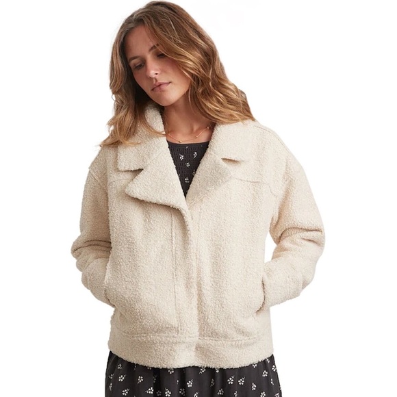Marine Layer Jackets & Blazers - NWT Marine Layer Women’s Quebec Sherpa Jacket, Antique White, Size Large